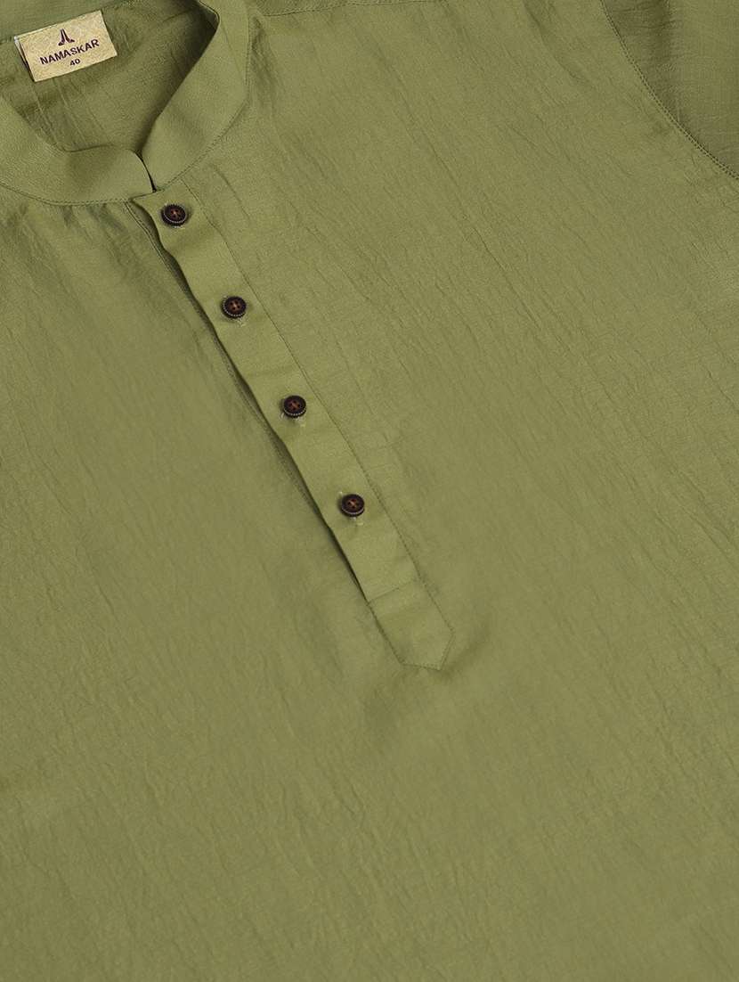 mandarin neck long sleeved long kurta - 18876319 - Standard Image - 3
