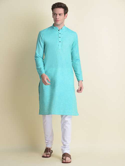 mandarin neck long sleeved long kurta - 18876326 -  Standard Image - 0