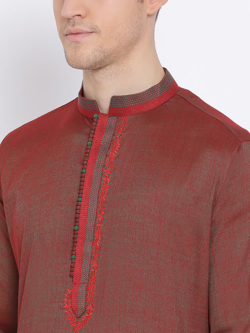 mandarin neck long sleeved kurta - 18876352 - Standard Image - 3