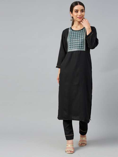 embroidered kurta set - 18876500 -  Standard Image - 0