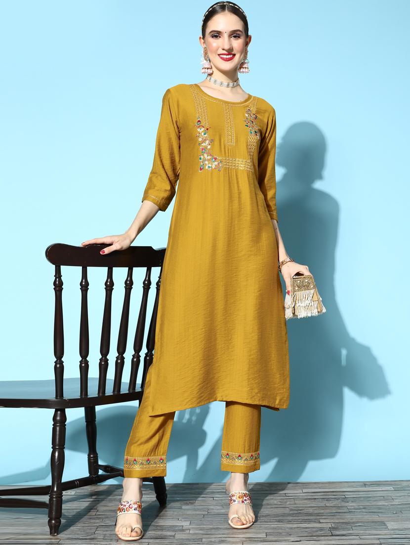 embroidered kurta set - 18876504 -  Zoom Image - 0