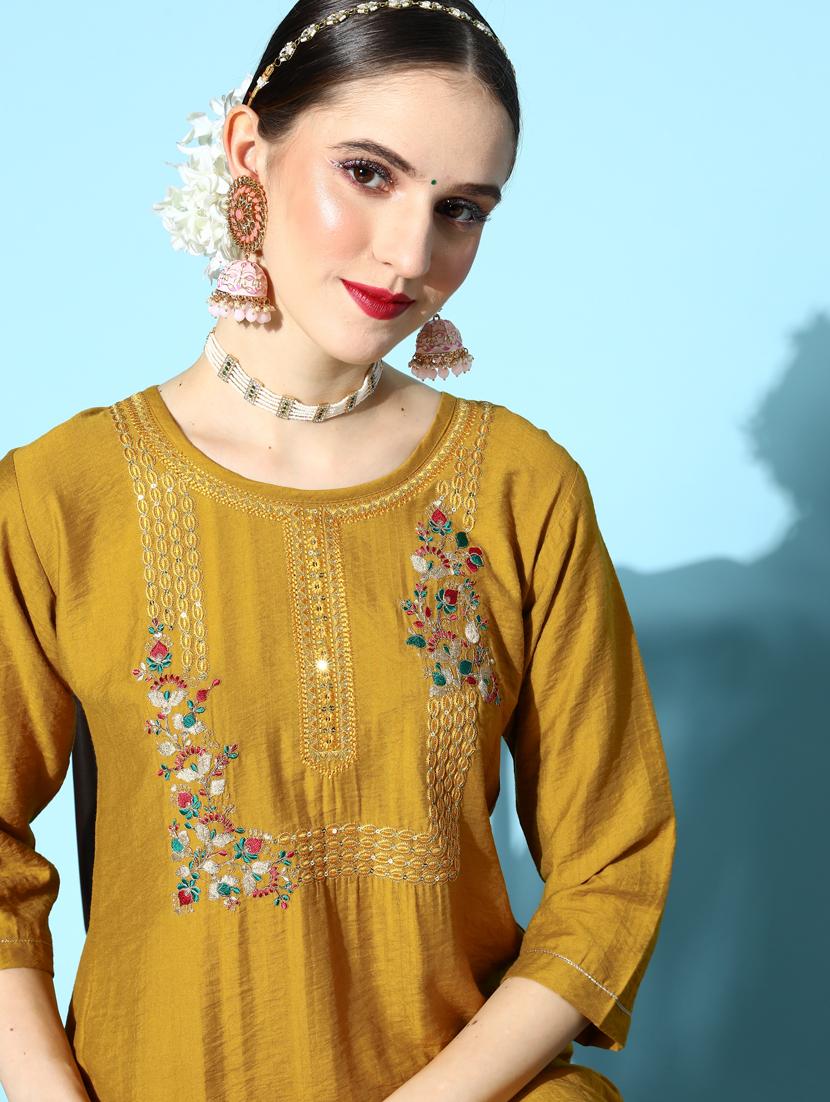 embroidered kurta set - 18876504 - Standard Image - 5