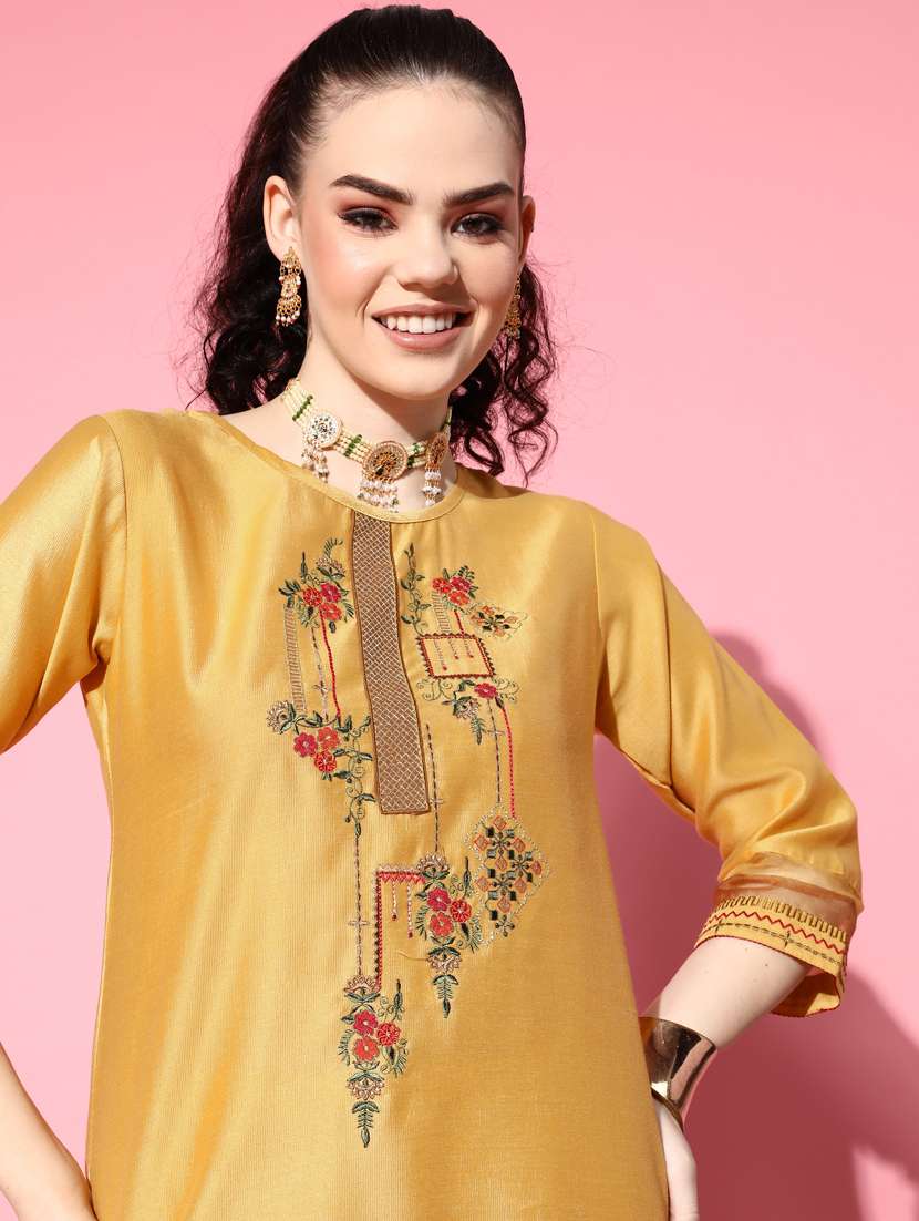 embroidered kurta set - 18876507 -  Standard Image - 5