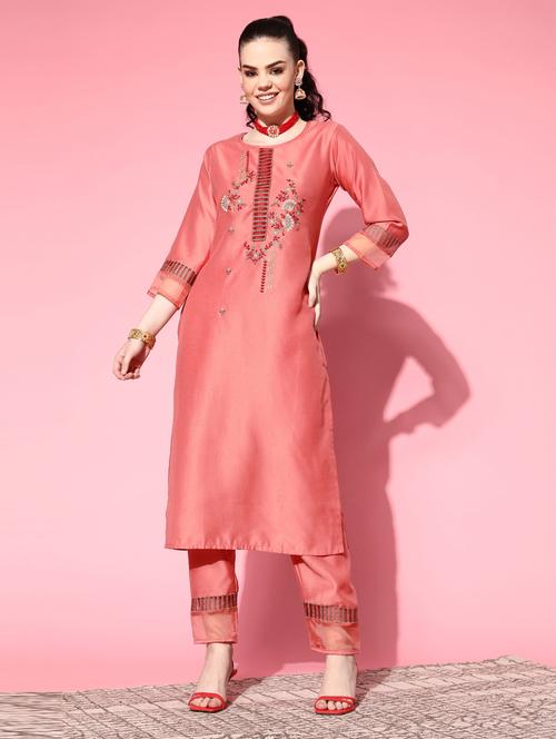 embroidered kurta set - 18876510 - Standard Image - 0