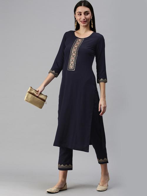 embroidered kurta set - 18876515 -  Standard Image - 0
