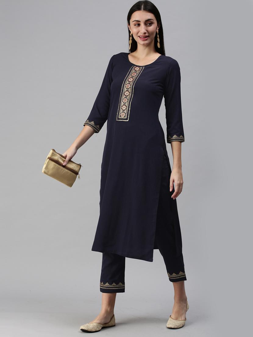 embroidered kurta set - 18876515 -  Zoom Image - 0