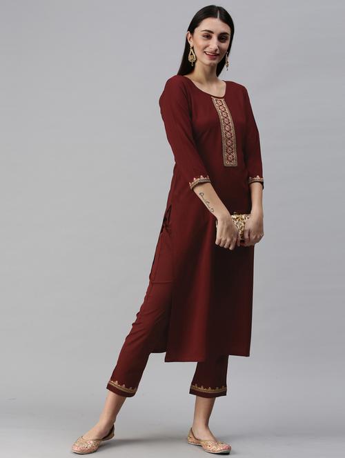 embroidered kurta set - 18876516 -  Standard Image - 0