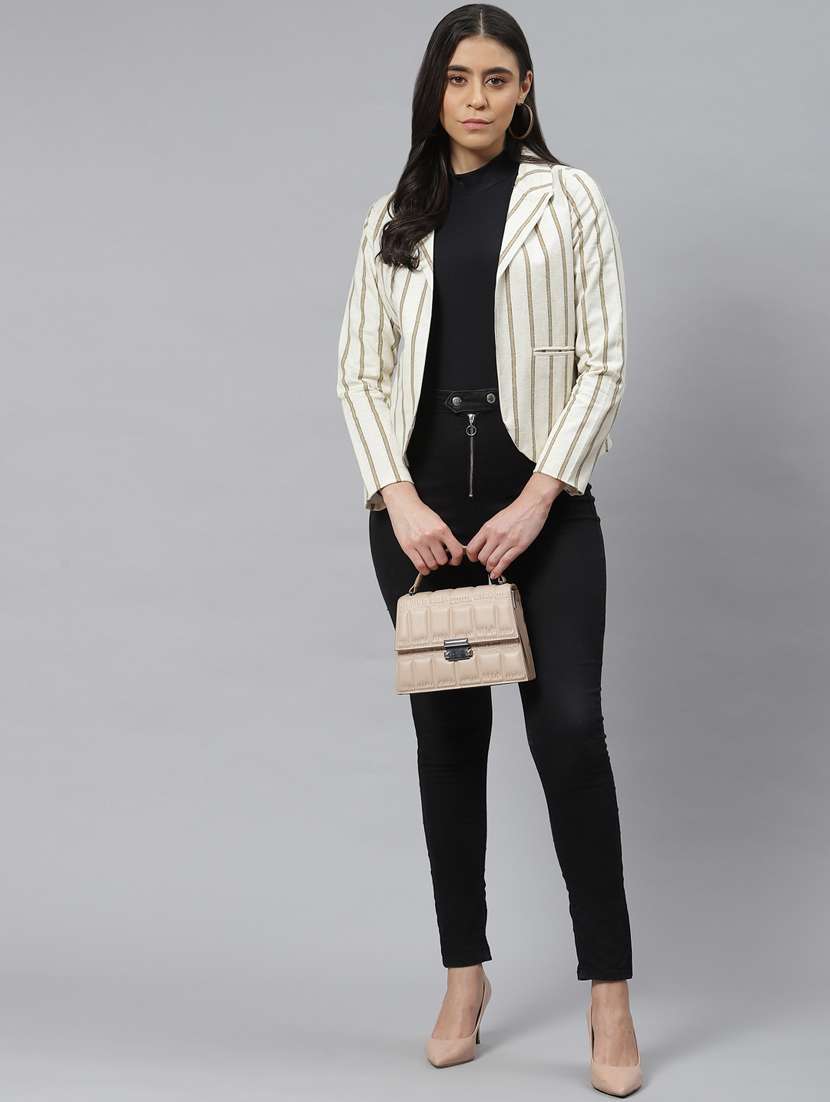 white cotton single breasted blazer - 18876604 -  Standard Image - 3