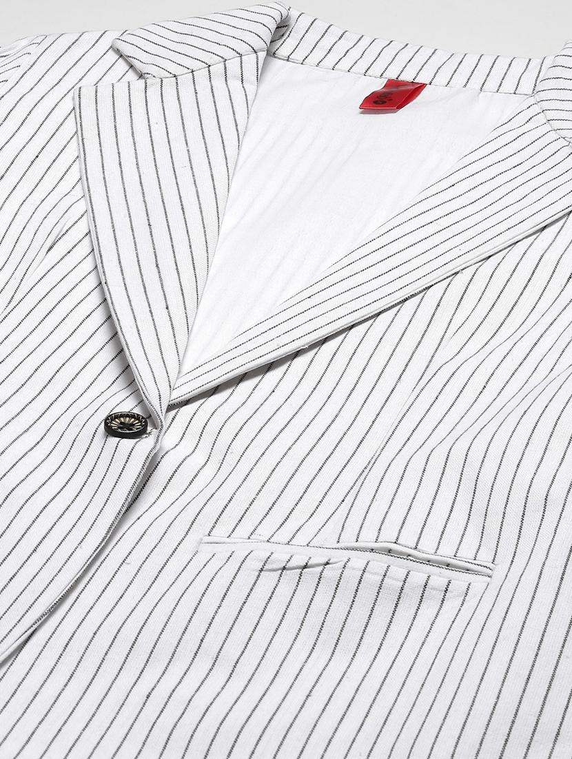 white cotton single breasted blazer - 18876606 - Standard Image - 5