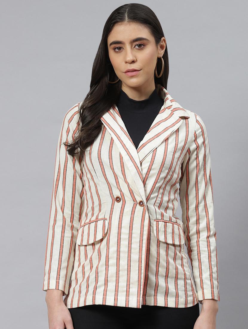 white cotton double breasted blazer - 18876611 - Zoom Image - 0
