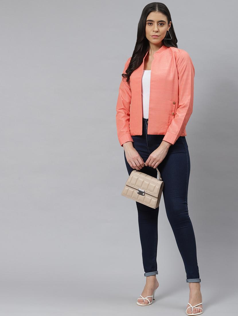 orange solid regular jacket - 18876612 - Standard Image - 3