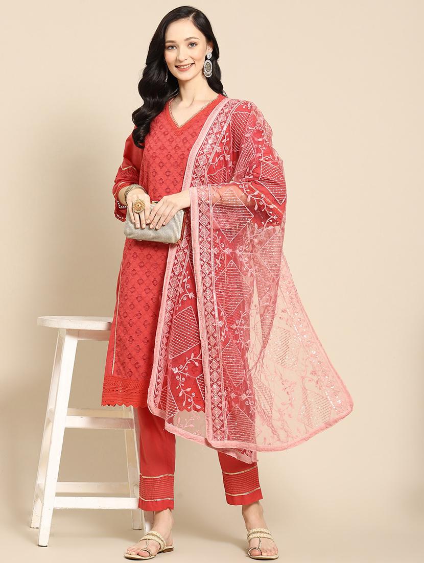 embroidered net dupatta - 18876711 -  Zoom Image - 0