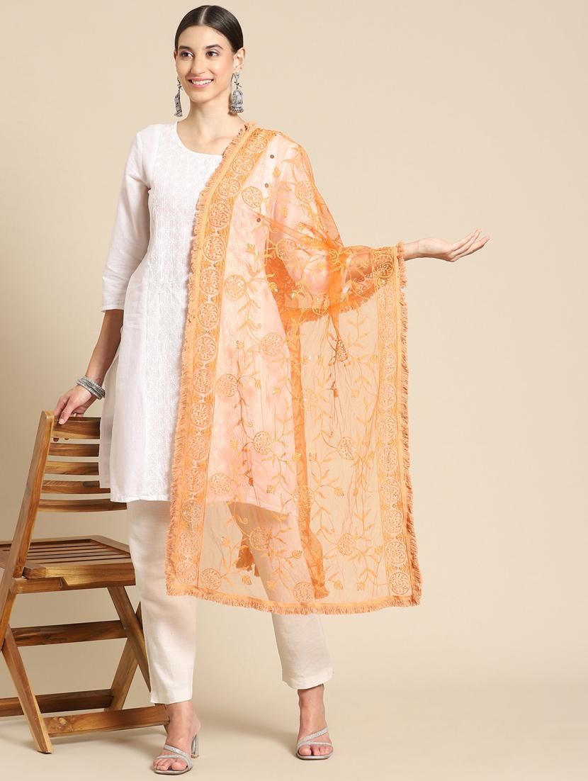 embroidered net dupatta - 18876720 -  Zoom Image - 0