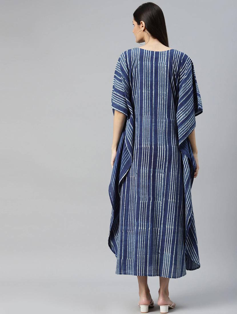 blue cotton kaftan dress - 18877431 - Standard Image - 3