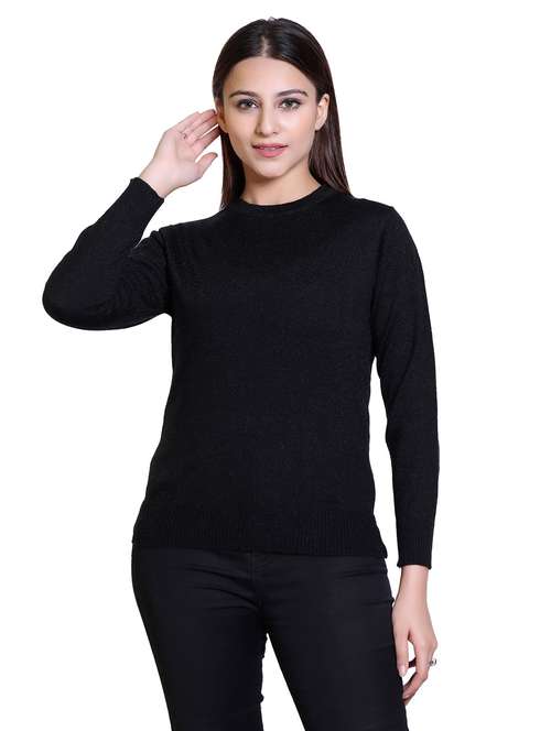 round neck solid pullover