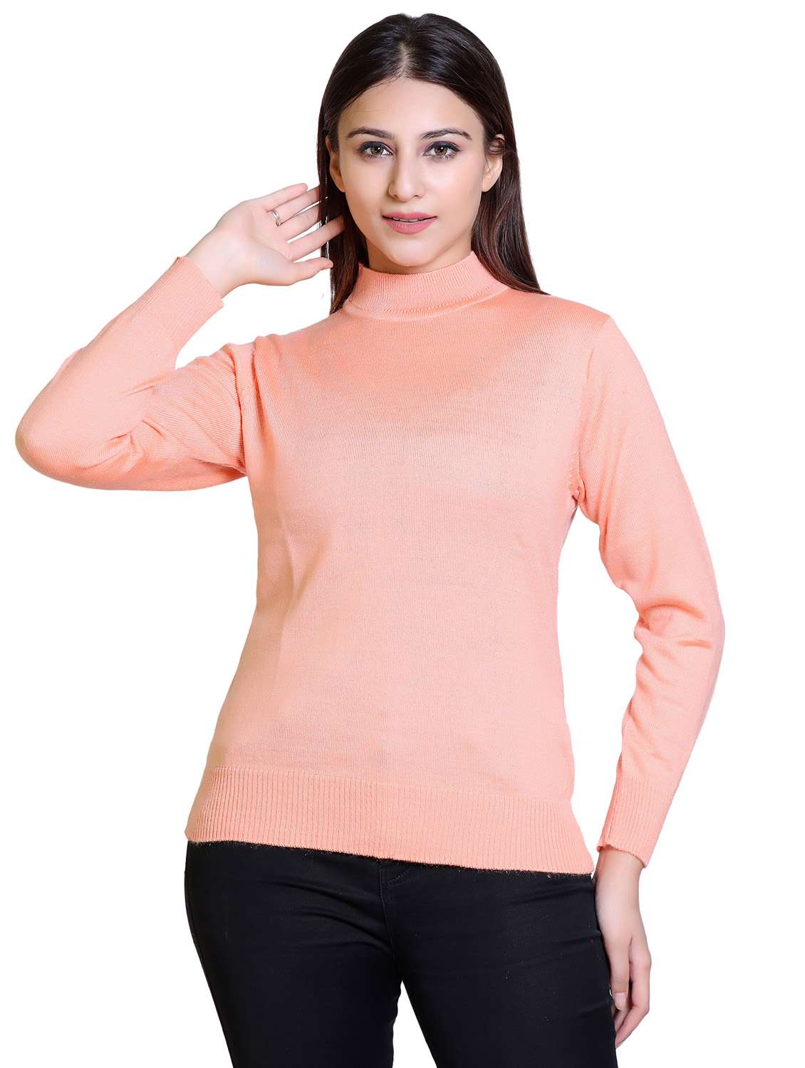 mock neck solid  pullover - 18878024 -  Zoom Image - 0