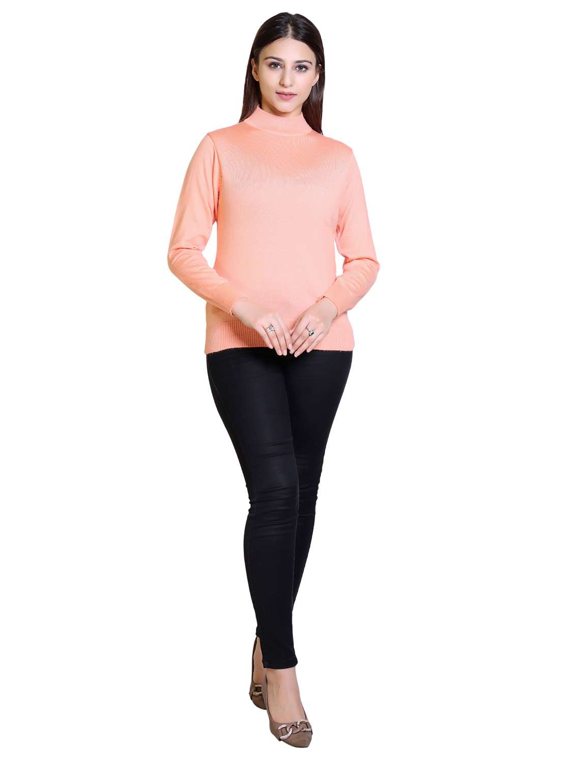 mock neck solid pullover - 18878024 - Standard Image - 3