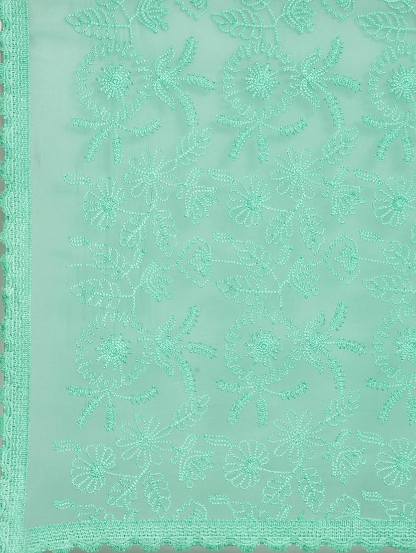 light blue georgette embroidered saree - 18879142 - Standard Image - 5