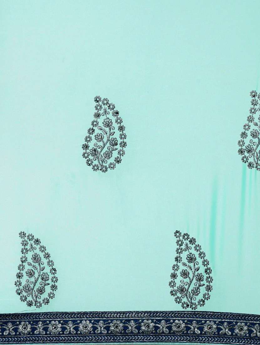 light blue georgette embroidered saree with blouse - 18879149 - Standard Image - 5
