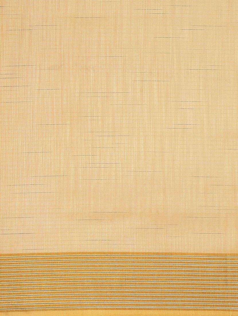 cream cotton plain saree with blouse - 18879153 - Standard Image - 5