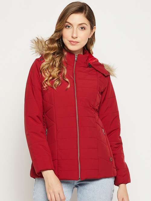 red quilted hooded jacket - 18880945 -  Standard Image - 0