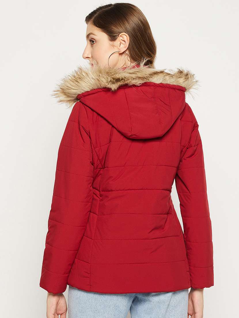 red quilted hooded jacket - 18880945 -  Standard Image - 3