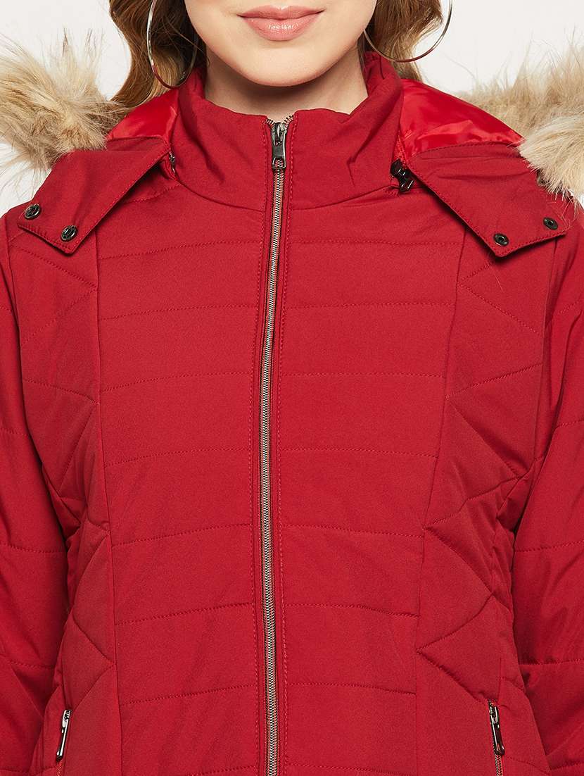 red quilted hooded jacket - 18880945 -  Standard Image - 5