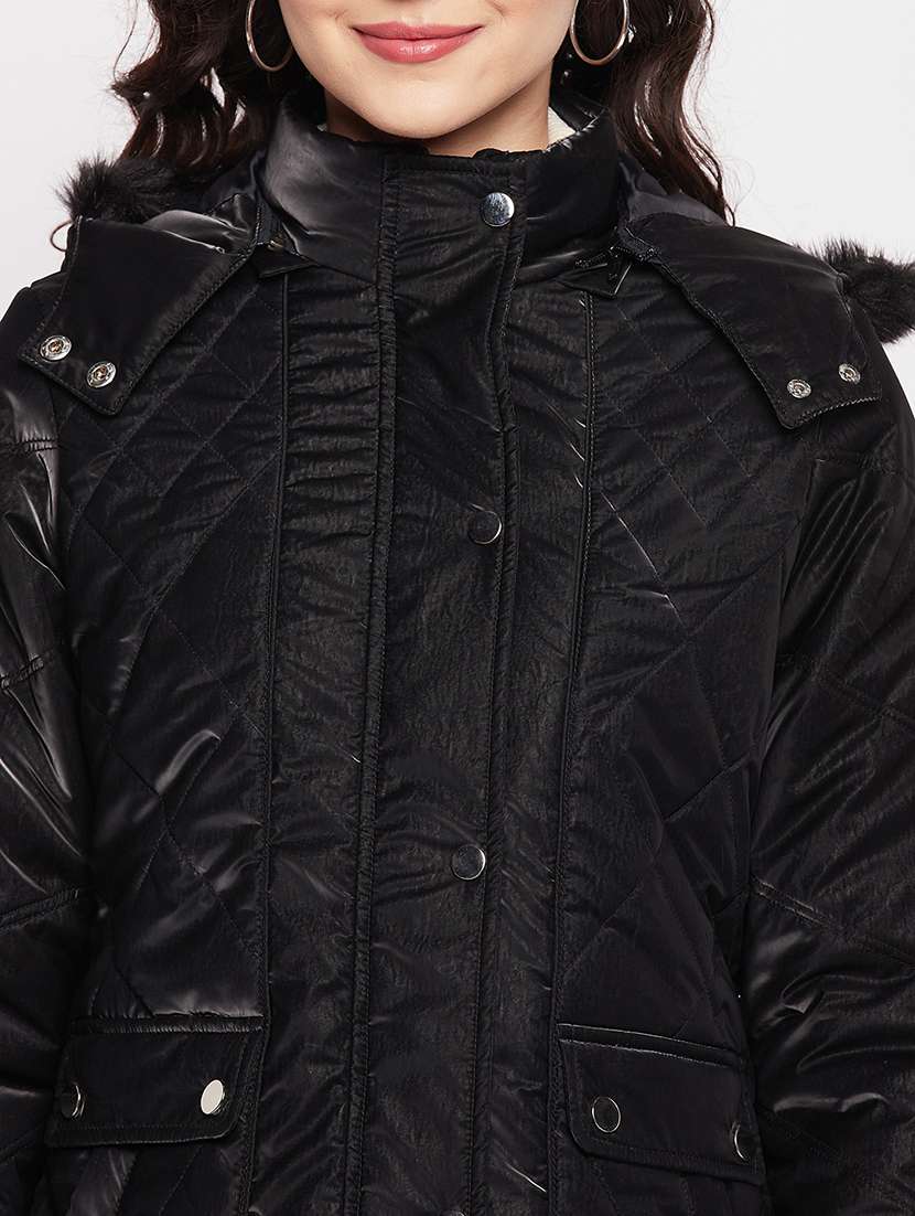 black quilted hooded jacket - 18880953 -  Standard Image - 5