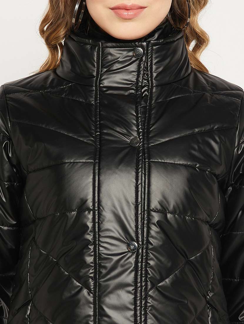 women solid long sleeve quilted jacket  - 18880954 -  Standard Image - 5