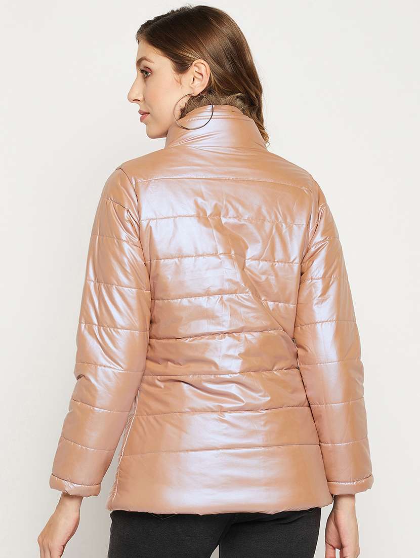 brown quilted jacket with standing collar - 18880955 -  Standard Image - 3