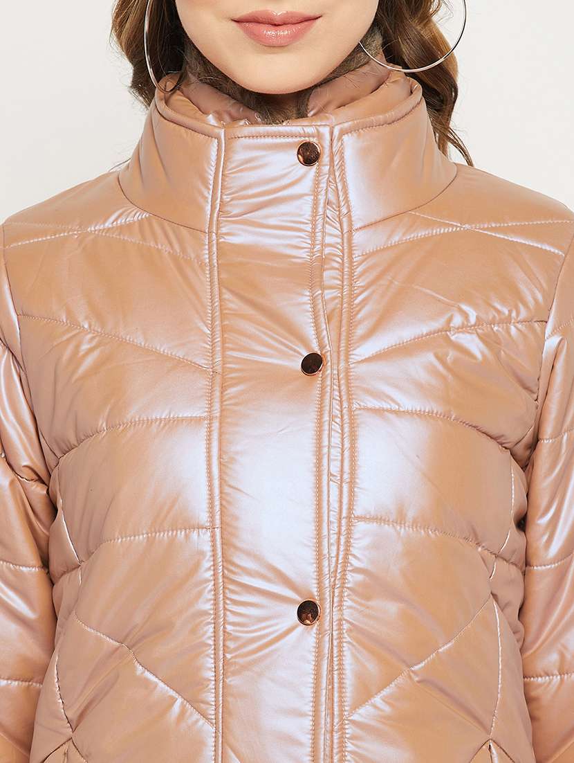 brown quilted jacket with standing collar - 18880955 -  Standard Image - 5