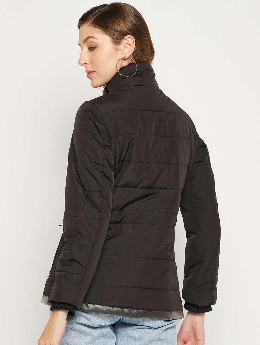 black quilted jacket with standing collar - 18880956 -  Standard Image - 3