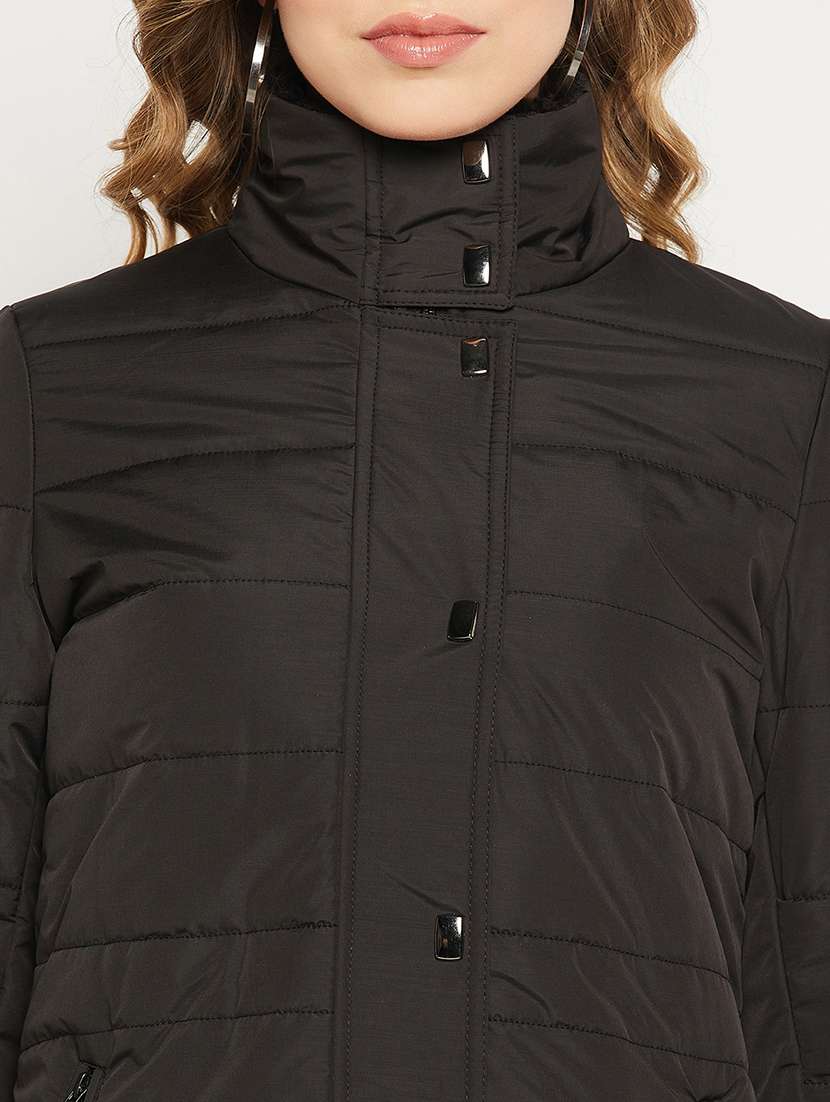 black quilted jacket with standing collar - 18880956 -  Standard Image - 5