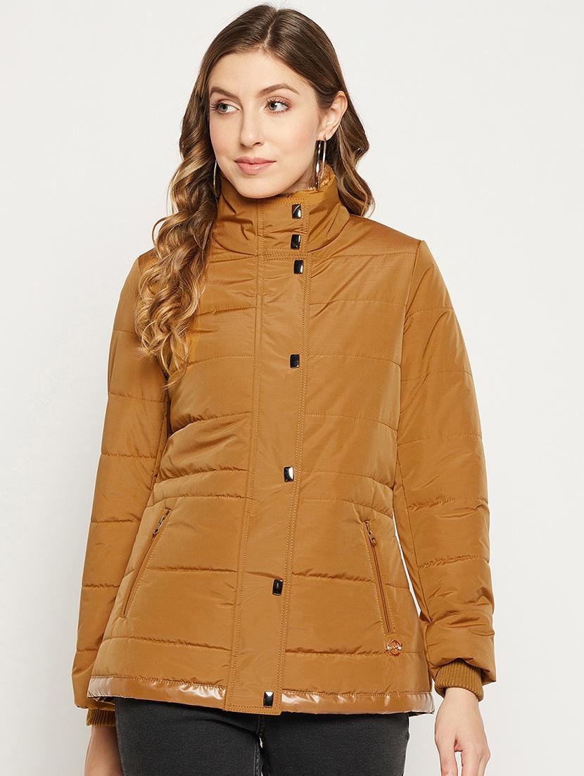 women solid long sleeve quilted jacket - 18880957 - Zoom Image - 0