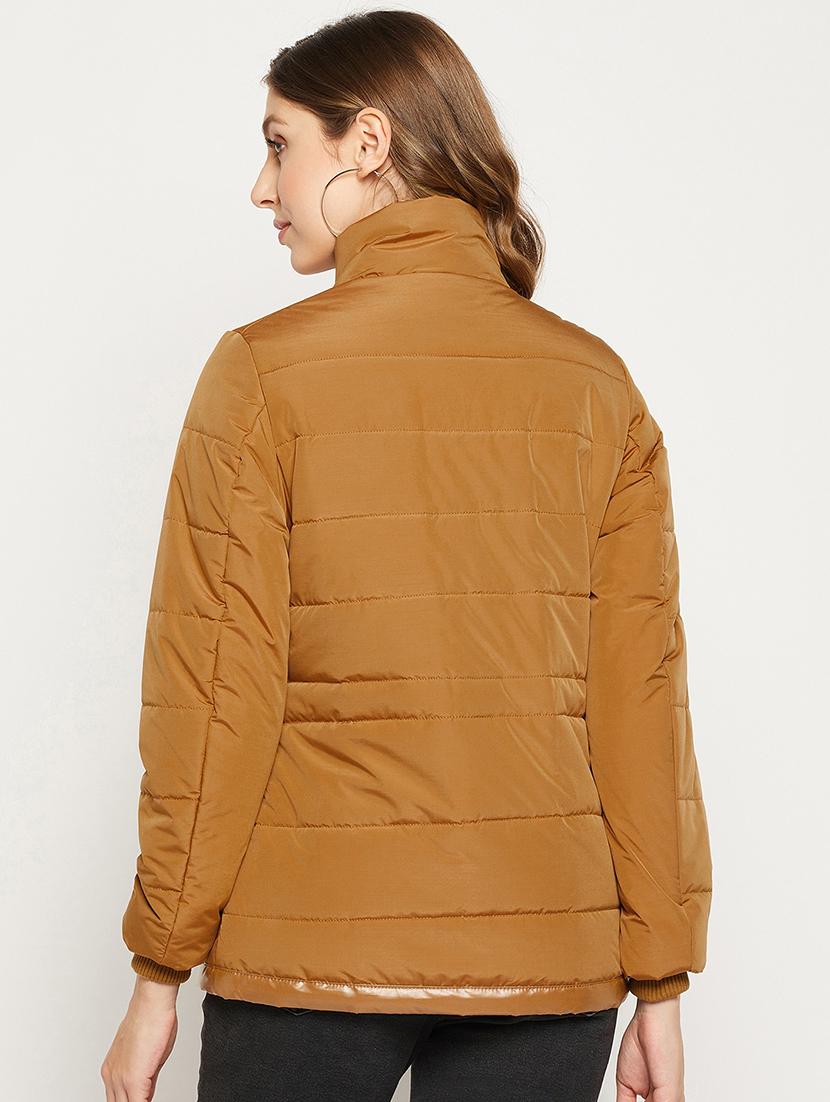 women solid long sleeve quilted jacket - 18880957 - Standard Image - 3