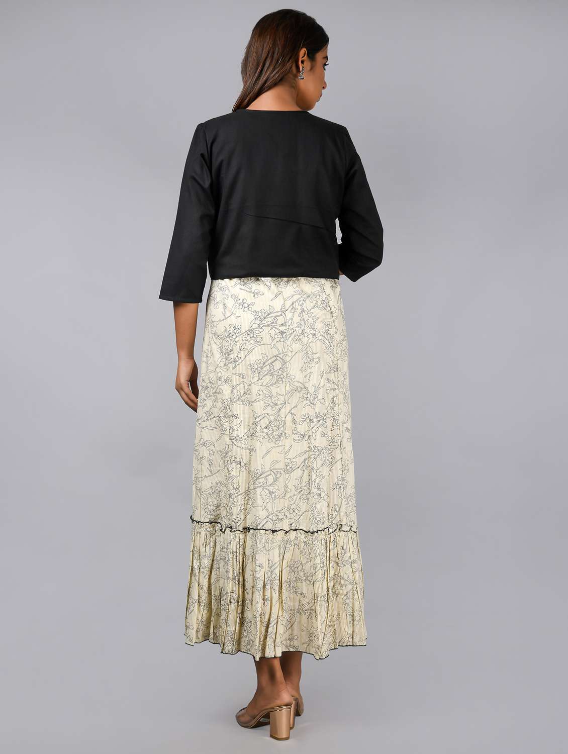 women's fit & flare leaf print dress - 18881167 -  Standard Image - 3