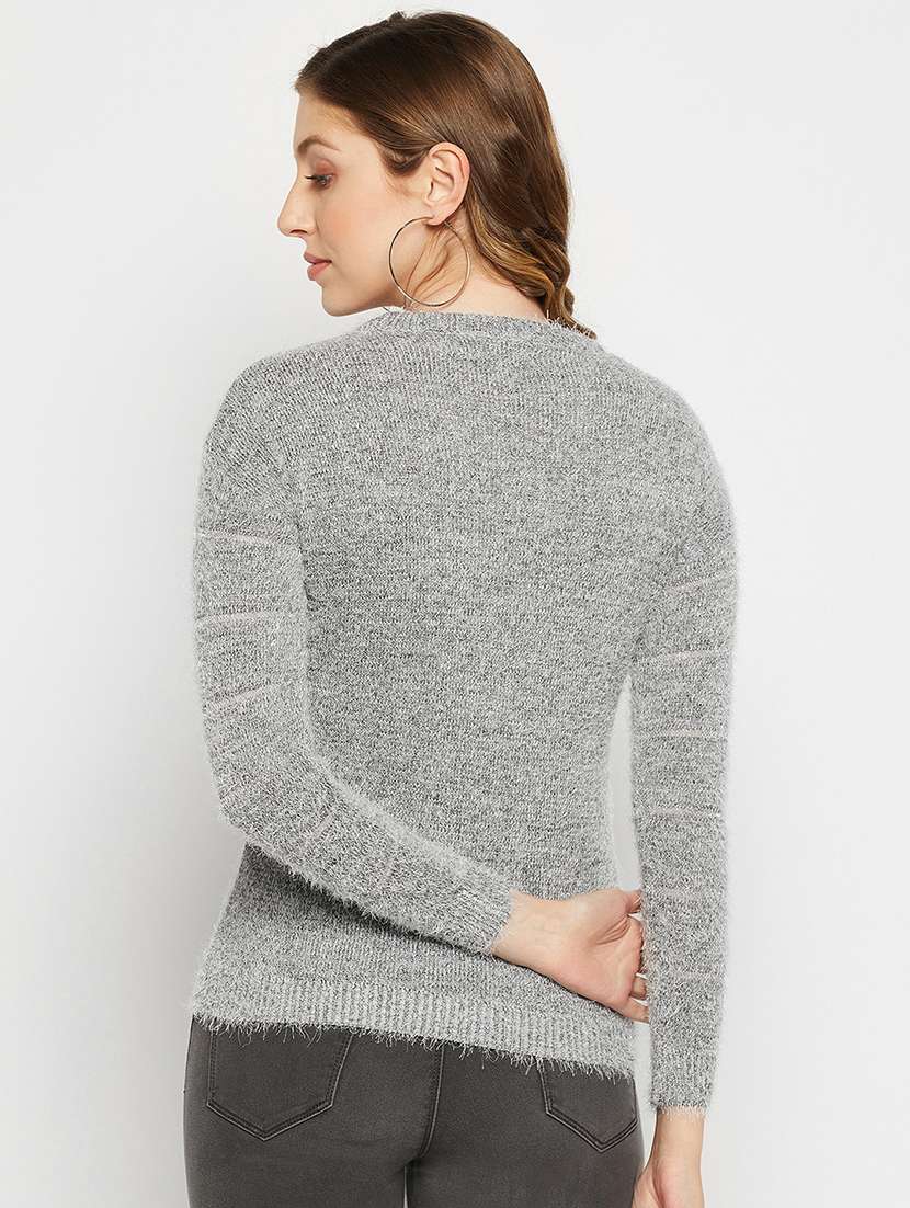 women sequence detailed round neck pullover - 18881376 -  Standard Image - 3