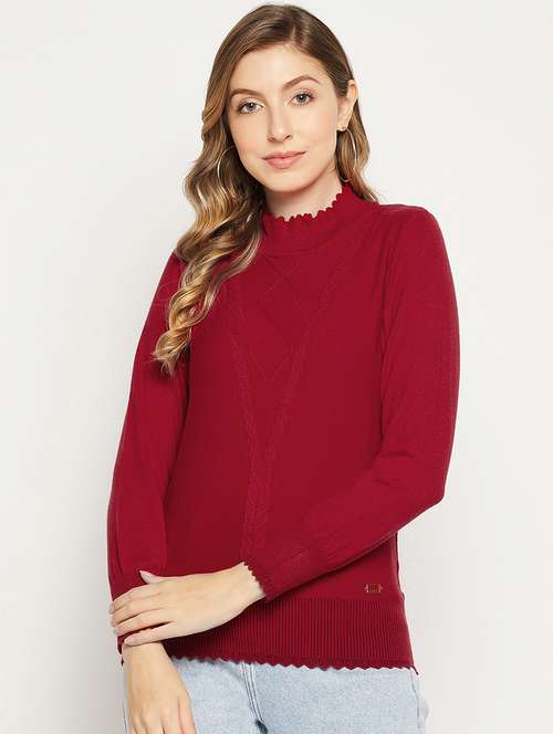 women long sleeves self design pullover - 18881383 -  Standard Image - 0