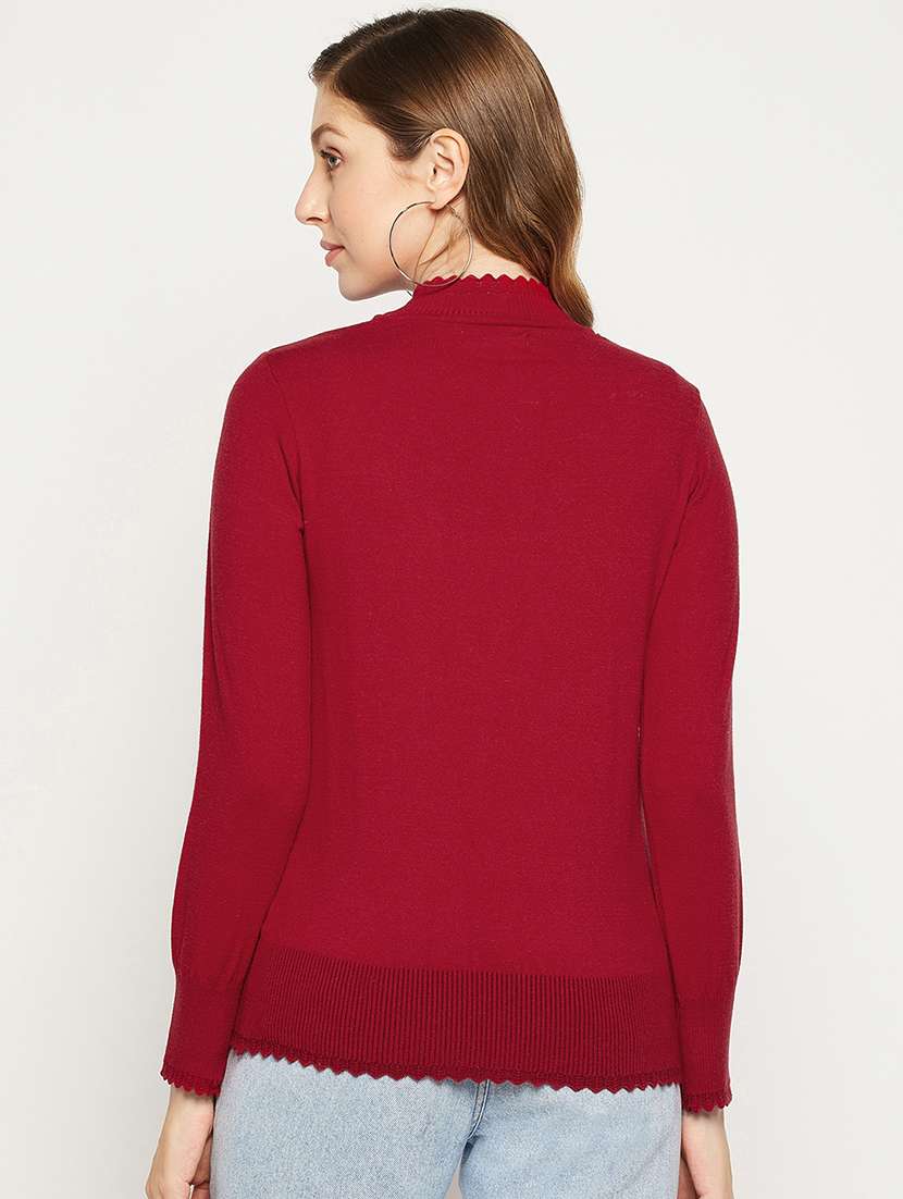 women long sleeves self design pullover - 18881383 -  Standard Image - 3