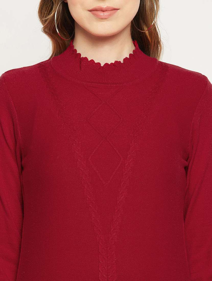 women long sleeves self design pullover - 18881383 -  Standard Image - 5