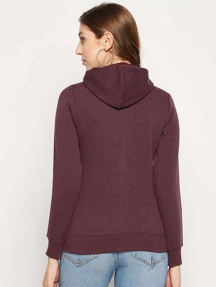 maroon coloured printed sweatshirt - 18881396 - Standard Image - 3