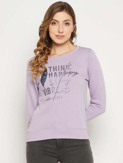 purple coloured sweatshirt - 18881399 -  Standard Image - 0