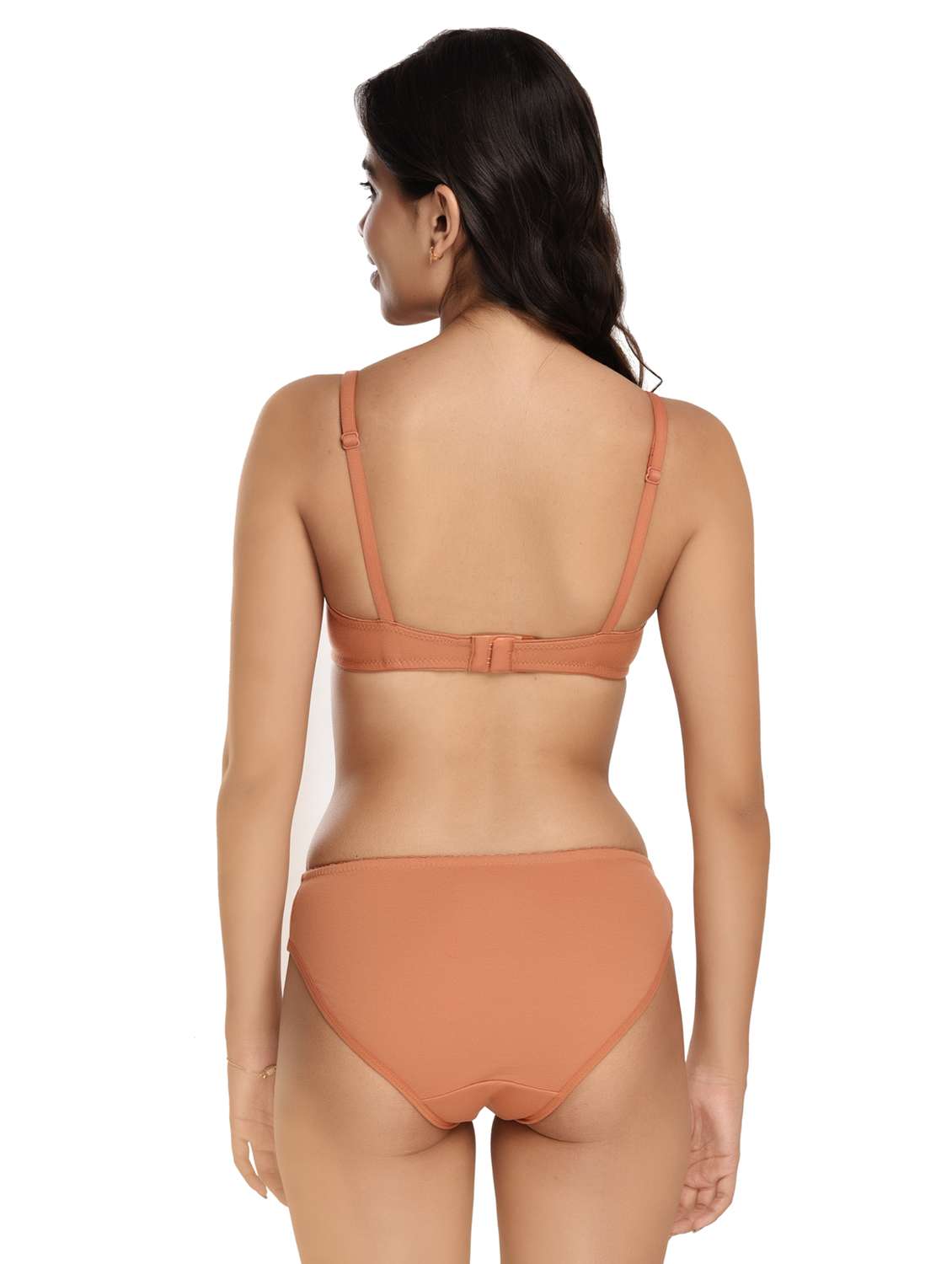 solid cotton regular bra & panty set  - 18882543 -  Standard Image - 3