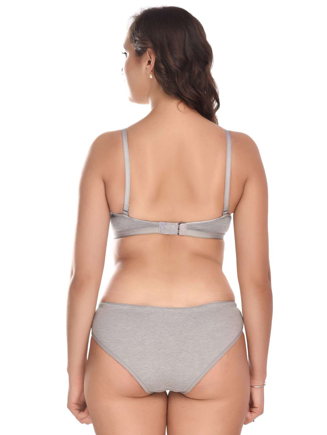 solid cotton regular bra & panty set - 18882566 - Standard Image - 3