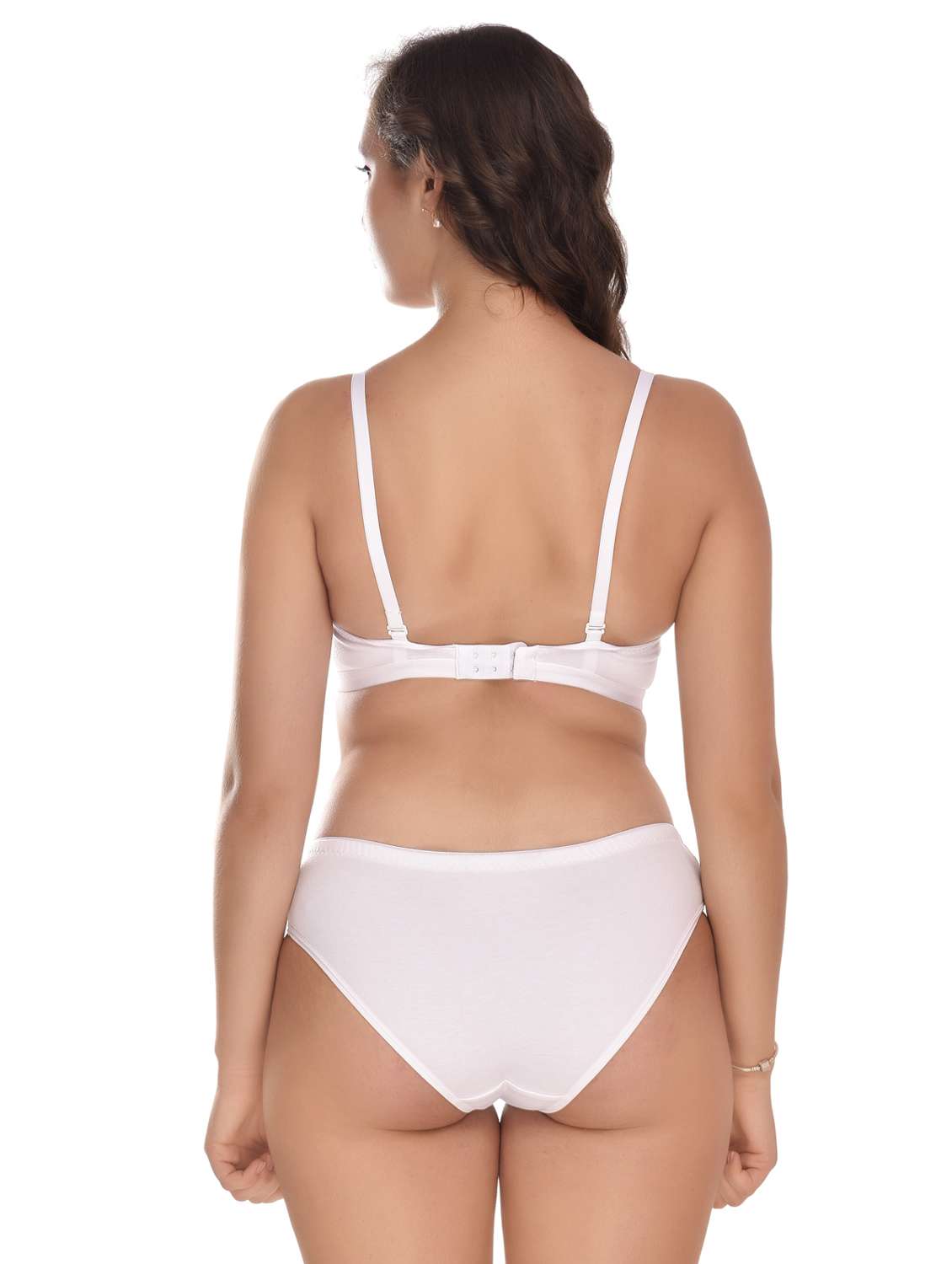solid cotton regular bra & panty set - 18882582 - Standard Image - 3
