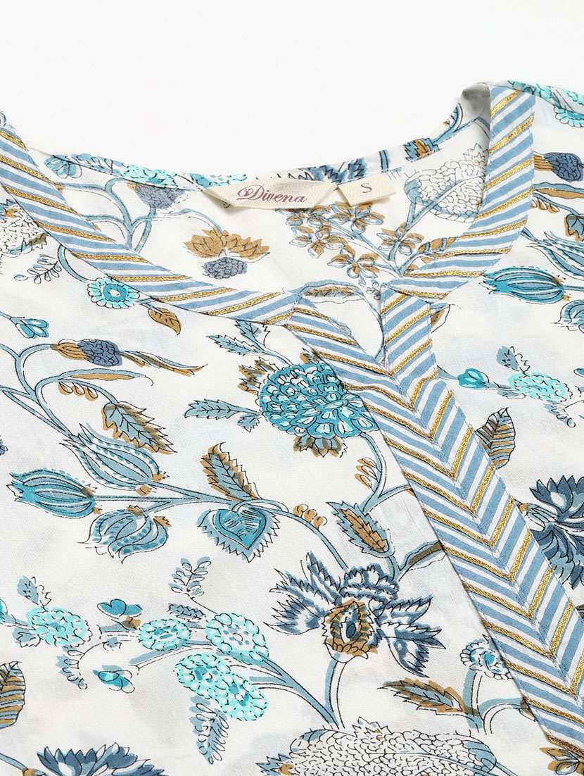 white cotton kurta pant  set - 18882594 -  Standard Image - 5