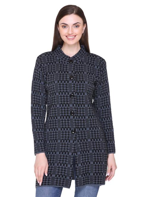 women blue color full sleeves coatigan - 18885888 - Standard Image - 0