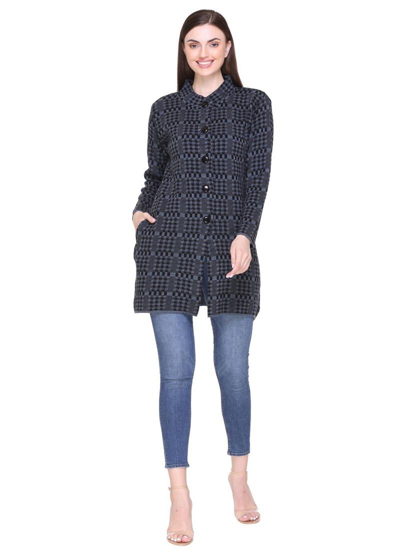 women blue color full sleeves coatigan - 18885888 - Standard Image - 3
