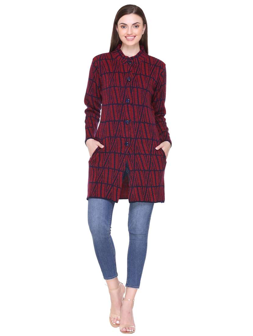 women red full sleeves coatigan - 18885892 - Standard Image - 3