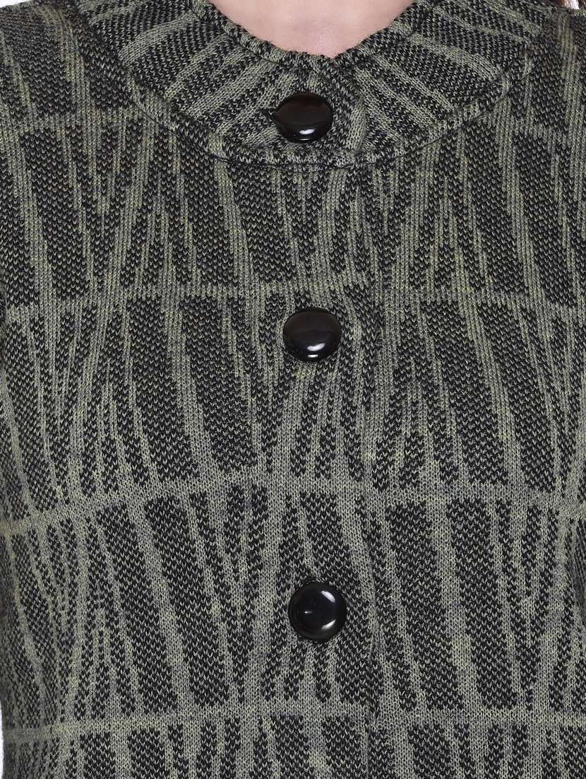 women grey full sleeves coatigan - 18885893 -  Standard Image - 3